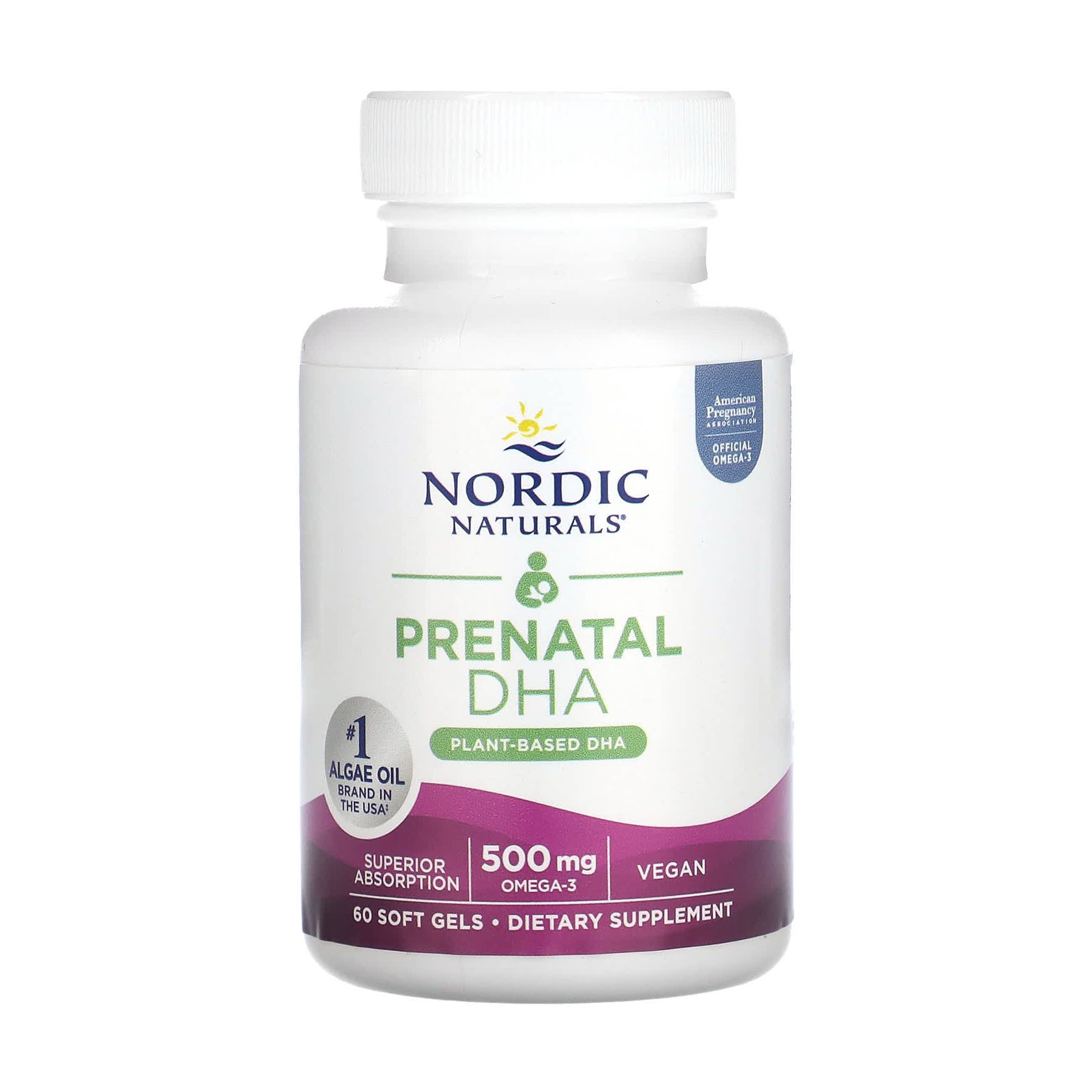 Риб'ячий жир для вагітних Nordic Naturals Prenatal DHA, 500 мг, 60 гелевих капсул