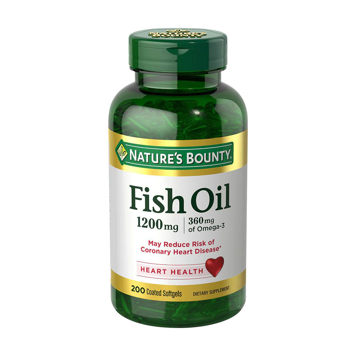 Риб'ячий жир Nature's Bounty Fish Oil 1200 мг, 200 гелевих капсул