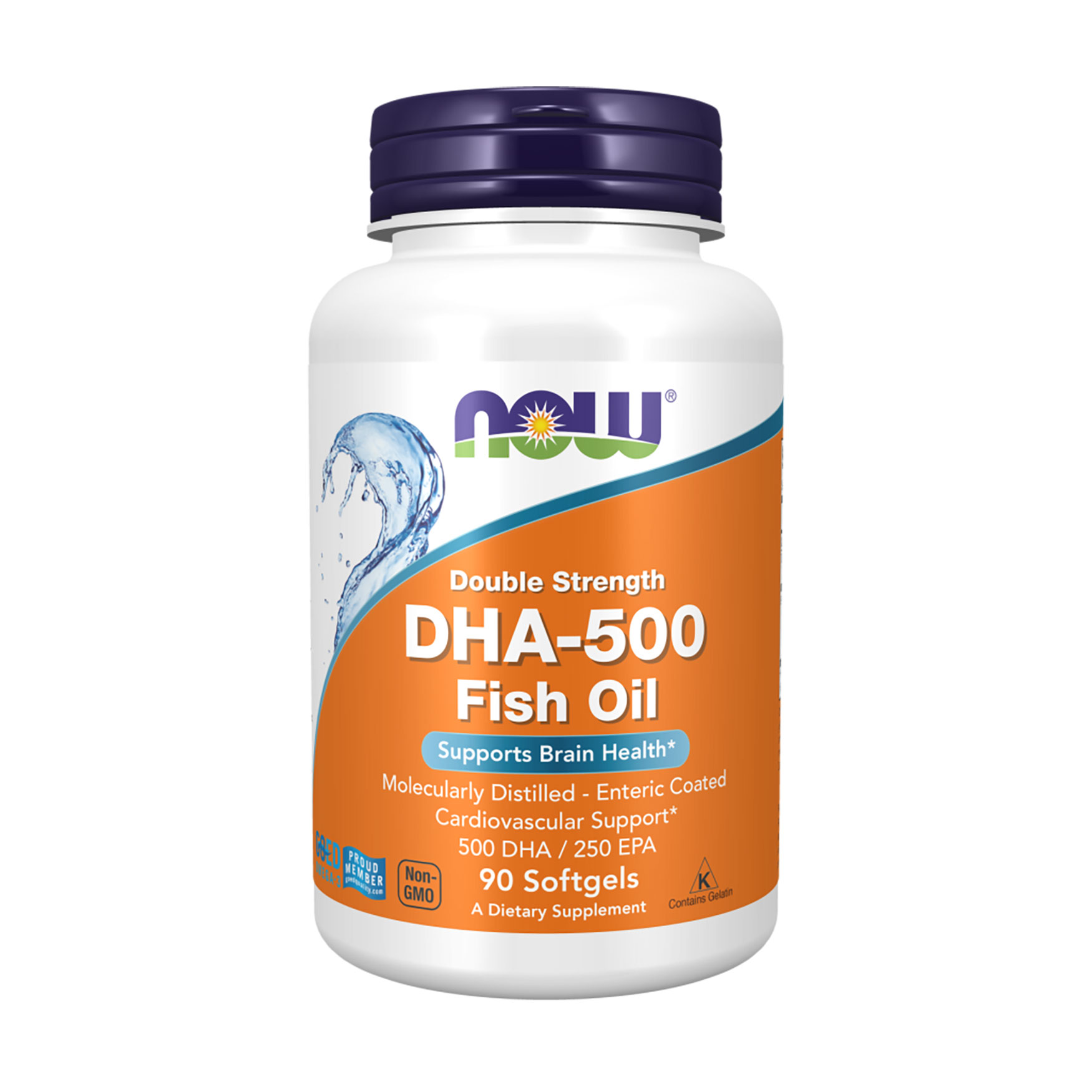 Риб'ячий жир NOW foods DHA-500, 90 капсул